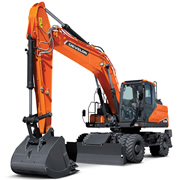 Excavadoras sobre neumáticos develon DX210WA